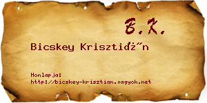 Bicskey Krisztián névjegykártya